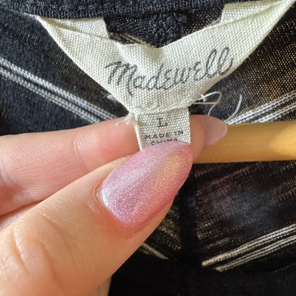 Madewell Highpoint Tank Dress in True Black Hosta Stripe - Picture 5 of 6